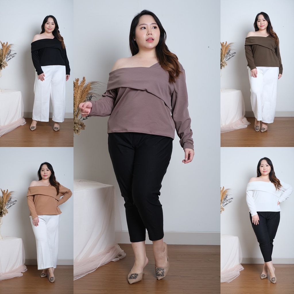 HN Margie One Shoulder Top Bigsize | Atasan Jumbo Bigsize wanita