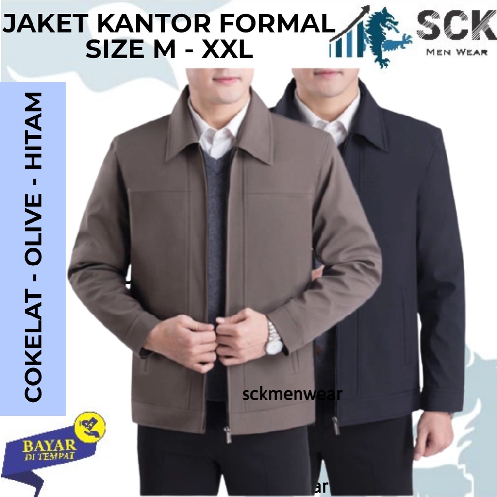 Jaket Pria TOPGUN Model SBY Polos / Pakaian Kantor Business / Baju Kerja Formal- sckmenwear GROSIR