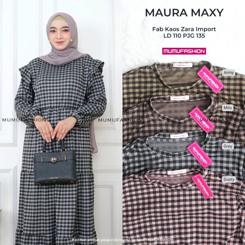 BHL - MAURA MAXY  Gamis Wanita Susun Terbaru Maura Maxy LD 120 Melar by Vinstore Fashion Hijab Solo