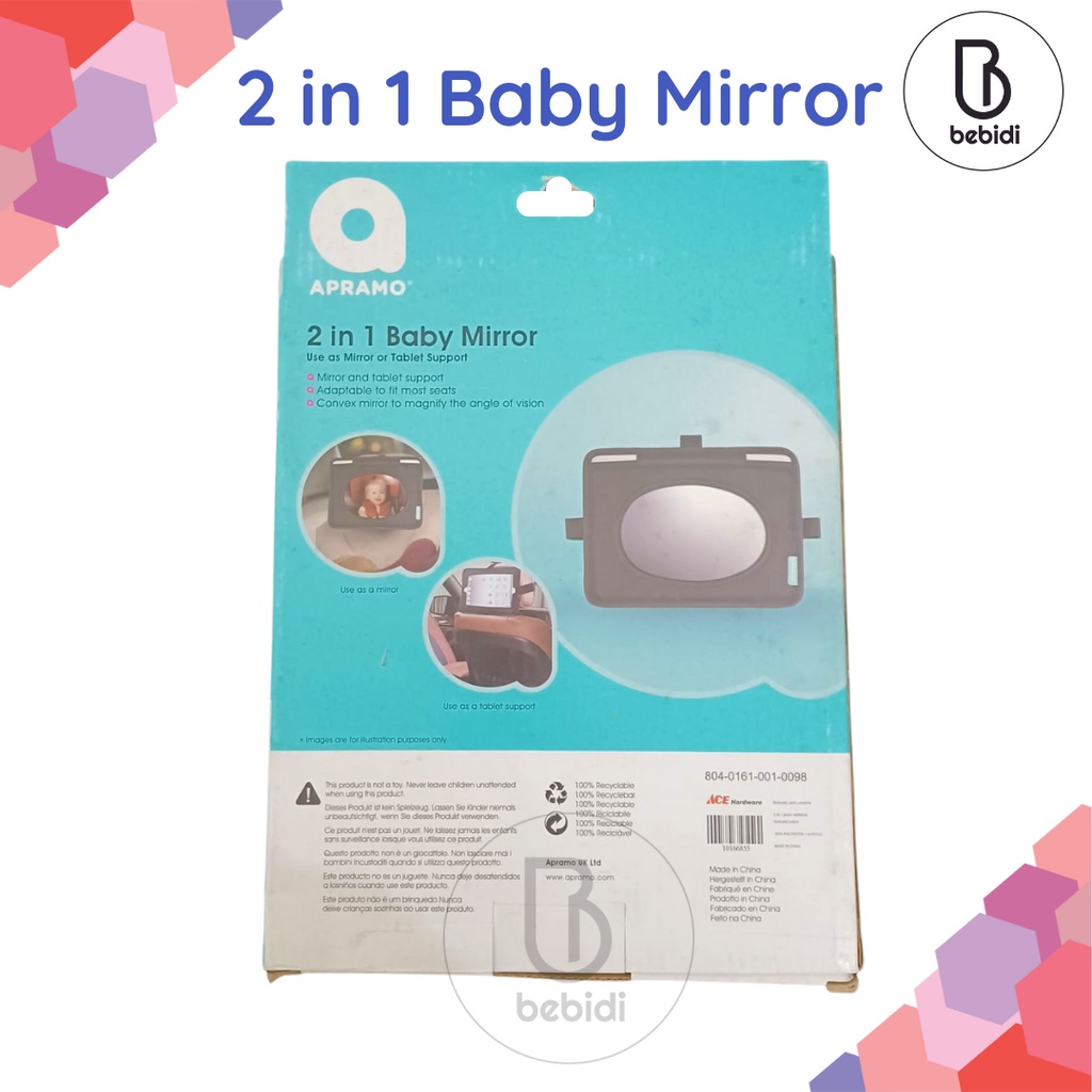 Spion Car Seat APRAMO KACA MOBIL Bayi 2In1 Baby Mirror 2 IN 1 cermin spion