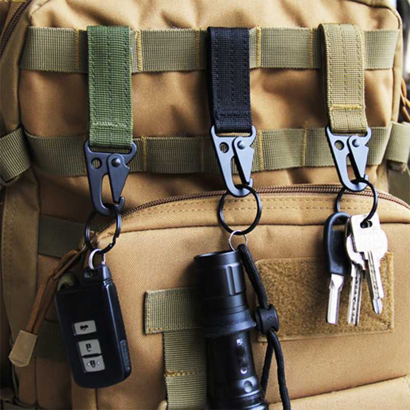 Carabiner Quickdraw Karabiner Gantungan Kunci Military Tactical Nylon Belt