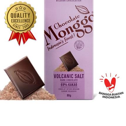 

▲ Chocolate Monggo | Volcanic Salt & Dark Chocolate 80gr | Coklat Murni 100% Kakao butter | Garam Vulkanik & Cokelat hitam ◘