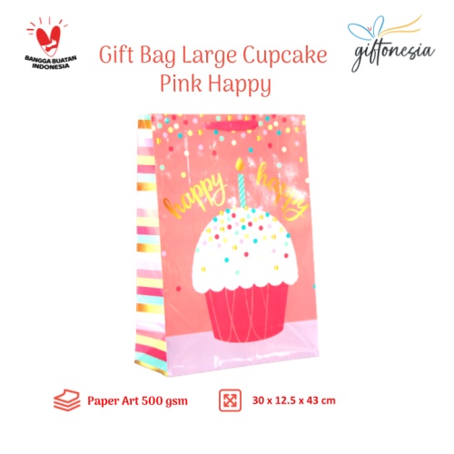 

Paper Bag Gift Bag Large Cupcake Pink Giftonesia Hampers Tas Kado