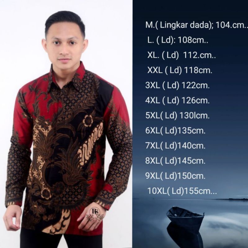 KEMEJA BATIK PRIA LENGAN PANJANG BIG SIZE JUMBO M.L.XL.XXL.3XL.4XL.5XL.6XL.7XL.8XL.9XL.10XL