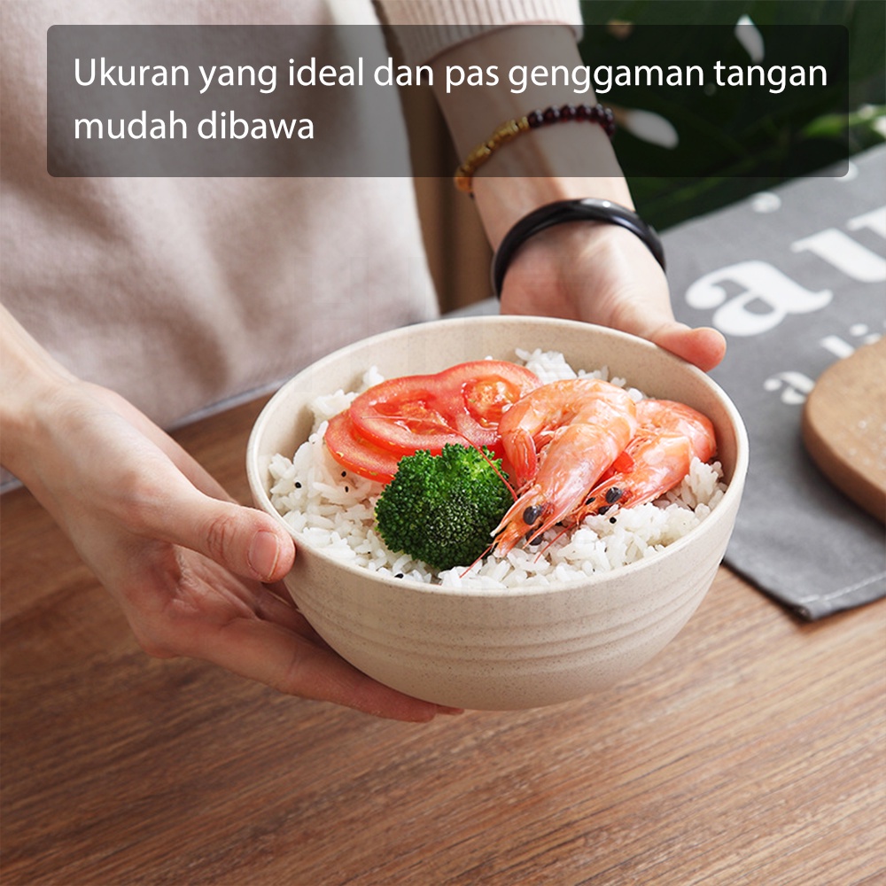 HUGO Mangkuk Jerami Wheat Straw Bowl Mangkok Sup Plastik Microwaveable