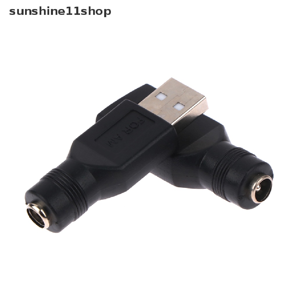 Sho 1pasang 5.5 * 2.1MM USB Male To DC5.5 Female USB Female Ke DC5.5 Female 5 V Adapter N