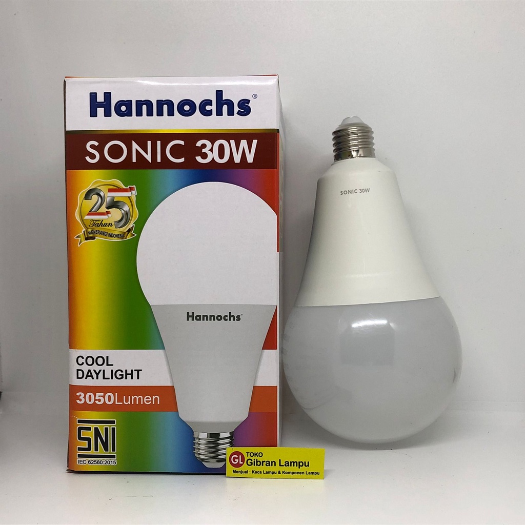 Lampu LED Hannochs Sonic Watt Besar 20w 25w 30w 40w 50w - LED Bulb Hannochs Cahaya Putih Daylight