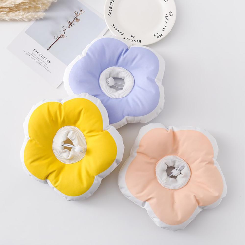 Timekey Lovely Flower Lembut Elizabeth Ring Adjustable Pet Collar Penutup Kepala Tahan Air Gores Dan Anti Gigit Anjing Kucing Kerah Perlengkapan Hewan Peliharaan K5T6