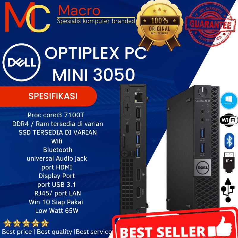 PC MINI DELL OPTIPLEX 3050 I3 7100 SIAP PAKAI