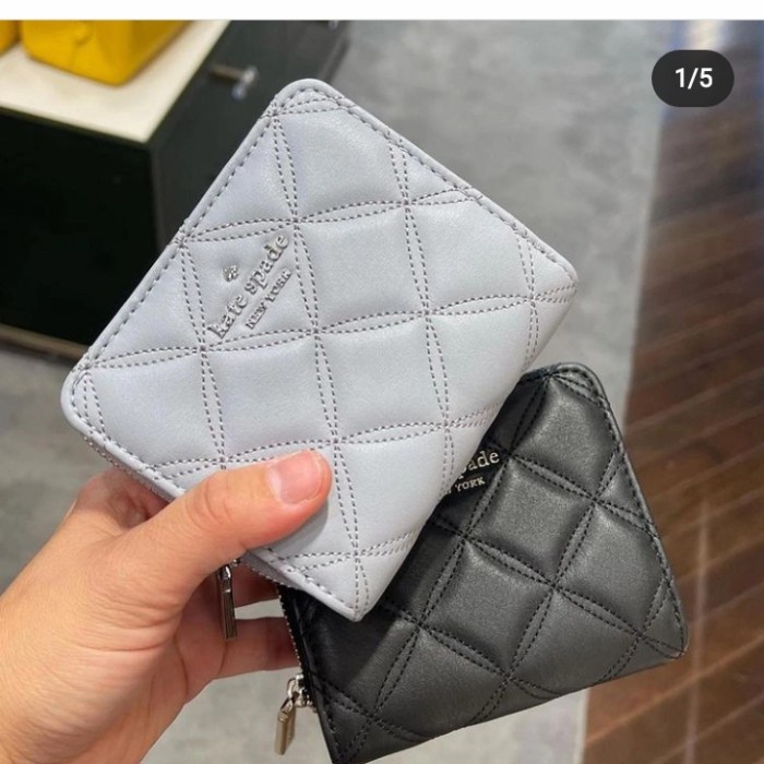 Dompet Dompet Kate Spade Natalia Small Lzip Wallet , Blue/Pink/Black