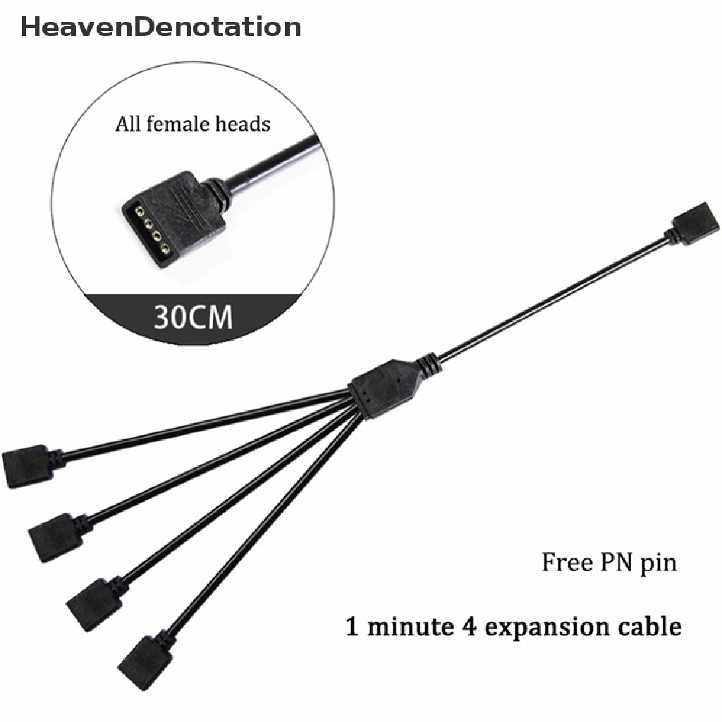 [HeavenDenotation] Motherboard Komputer RGB Split Synchronous Kabel 12V 4-pin Ekstensi Tcable 5V ARGB 3-pin Hub HDV