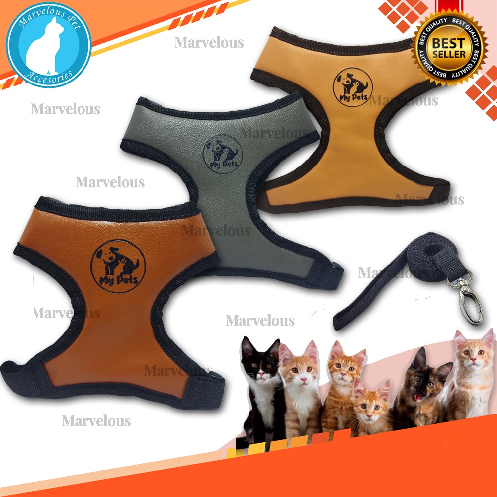 Harness Model Rompi untuk kucing anjing termasuk tali tuntun 150 cm