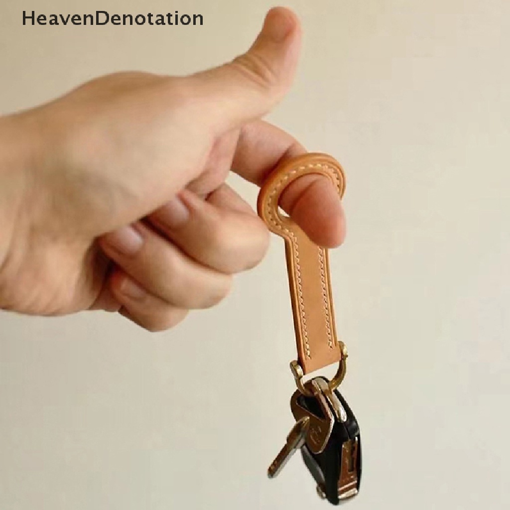 [HeavenDenotation] Fashion Sederhana Kulit Gantungan Kunci Mobil Auto Key Tali Pinggang Dompet Kunci Mobil Liontin Kulit Gantungan Kunci Kepribadian Pasangan Kreatif Key Ring HDV