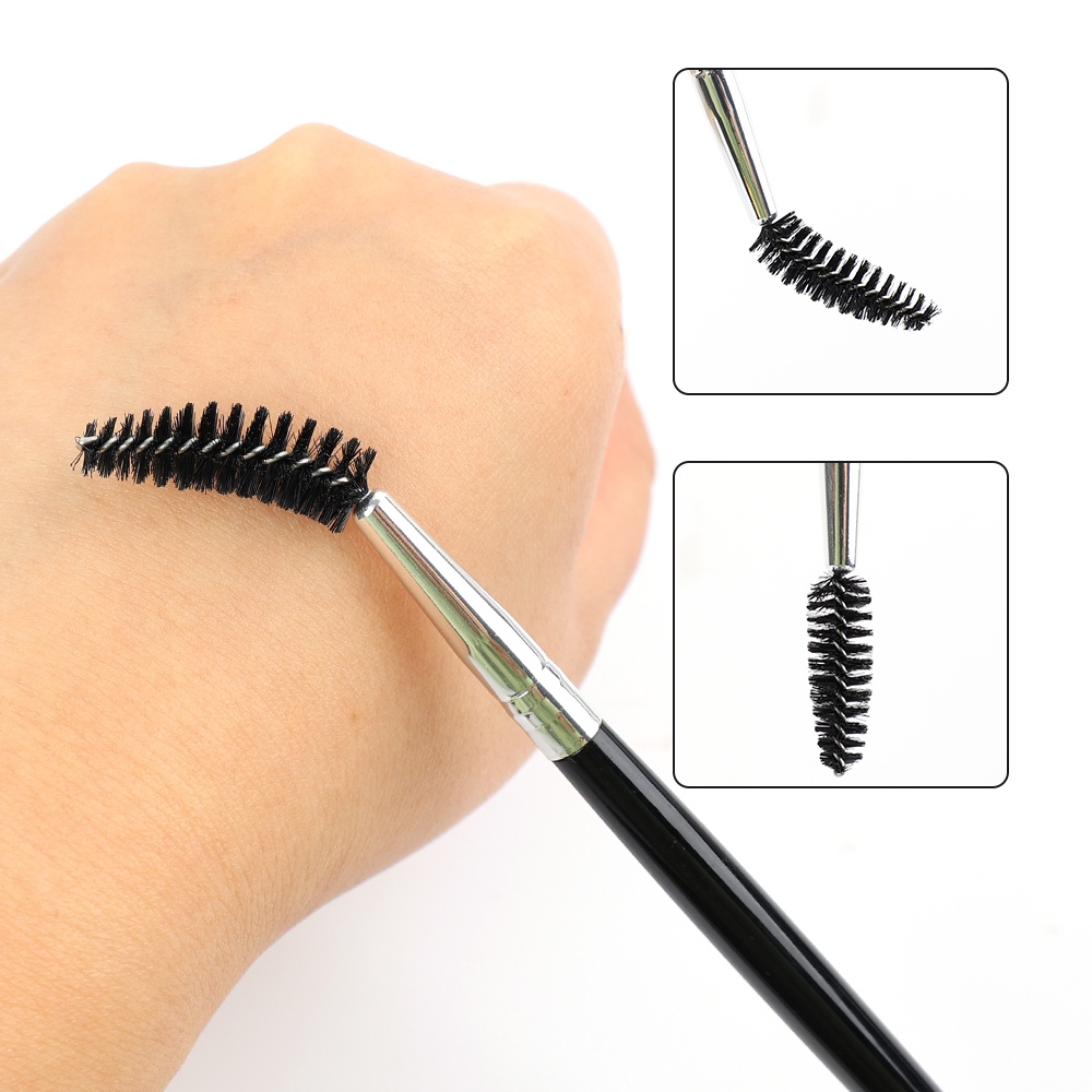 Sikat Bulu Mata Spiral Batang Panjang Brush Makeup Profesional/Sisir Alis Kepala Sikat Tekuk Portable/Alat Makeup Kecantikan