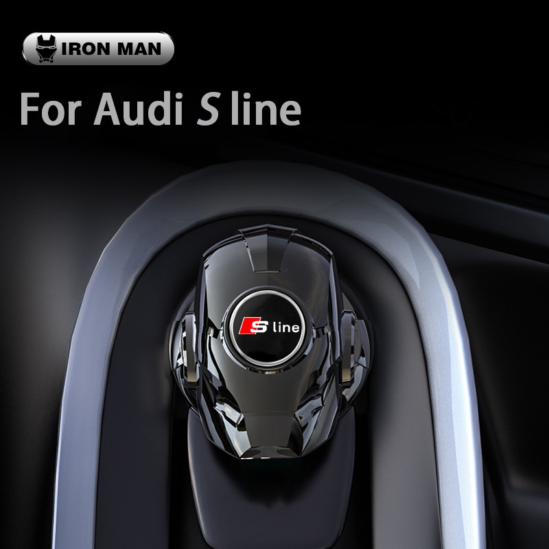 Audi Sline Car Press Start Button Cover Penutup Tombol Start Stop Mesin Dekorasi Press Start Cover One Key Start Iron Man Aksesoris Styling Mobil