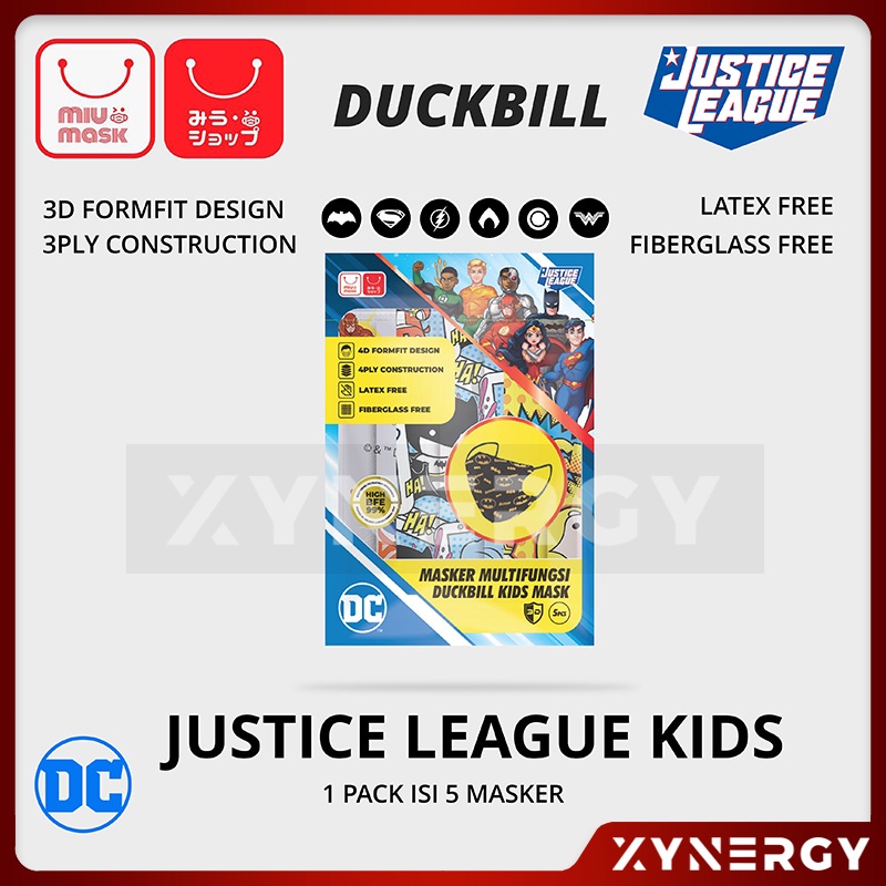 Masker MIU MASK Justice League 3D Duckbill Mask Anak (3Ply)