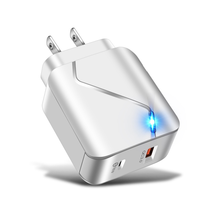 Luminous PD20W+QC3.0 3A USB Charger Ponsel Pengisian Cepat Dual-port US-European Fast Charging Travel Charger