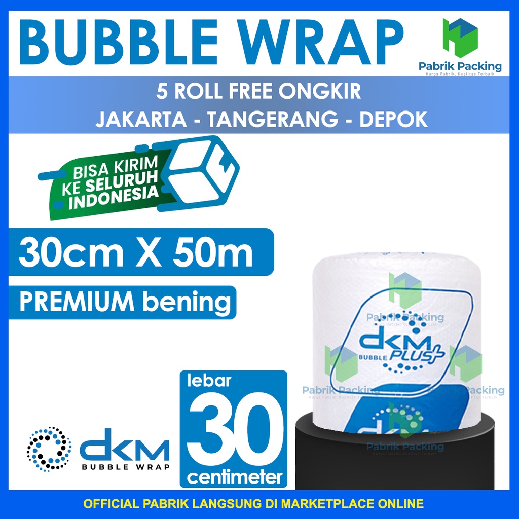 

Bubble Wrap Bening 30CM X 50M Tebal Plastik Bubblewrap Roll