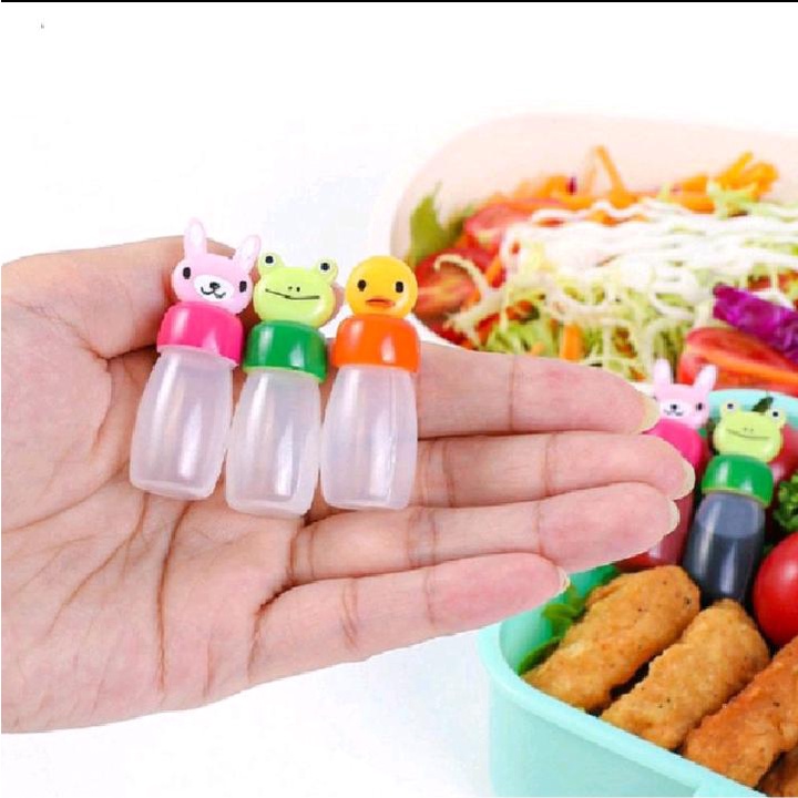 Set Botol Saus Mini Isi 3 Bumbu Mini Bentuk Kelinci Katak Bebek Lengkap Dengan Pipet Botol Kecap Bento Mini Bekal Anak