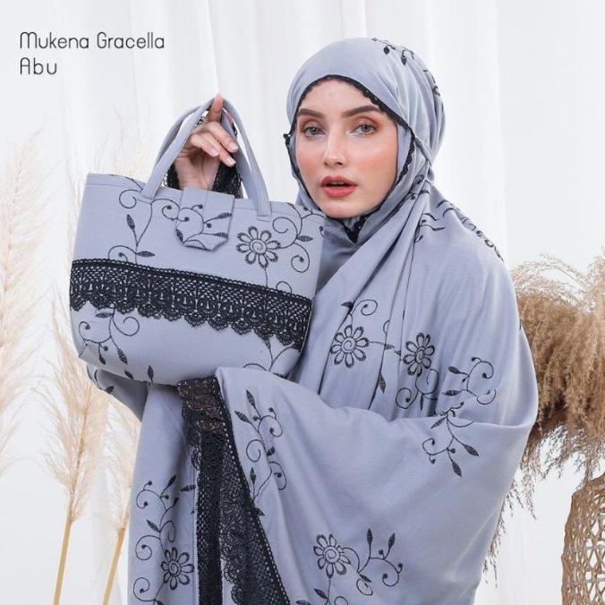 Mukena Dewasa Bordir Gracella Original Mukenah Rayon Jumbo Mewah Murah