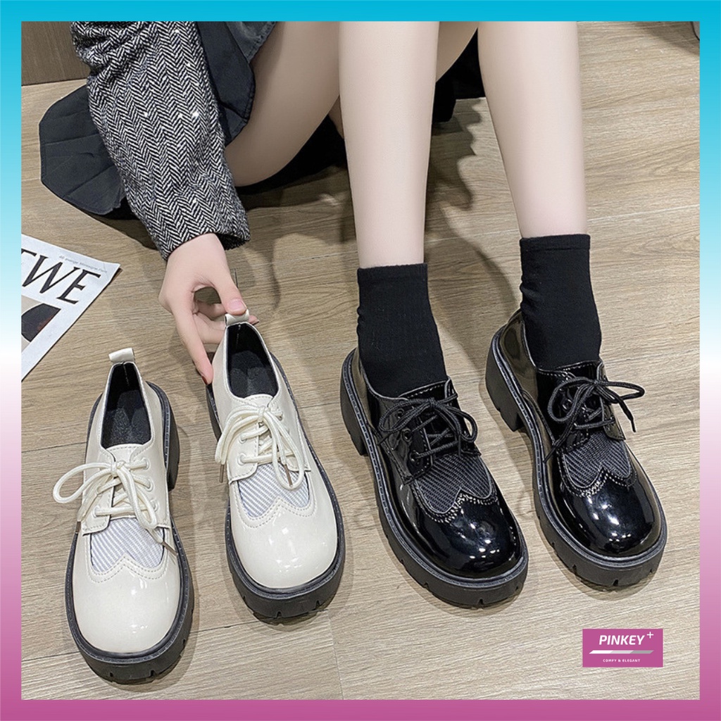 ✅PINKEY P057 Sepatu Boots Wanita Docmart Sepatu Flat Oxford Wanita Original