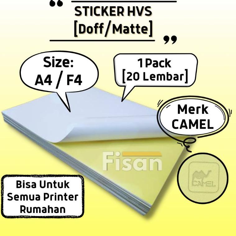 

O22 20 Lembar Stiker Sticker HVS A4 F4 Doff Matte Camel RESTOCK ㄲ