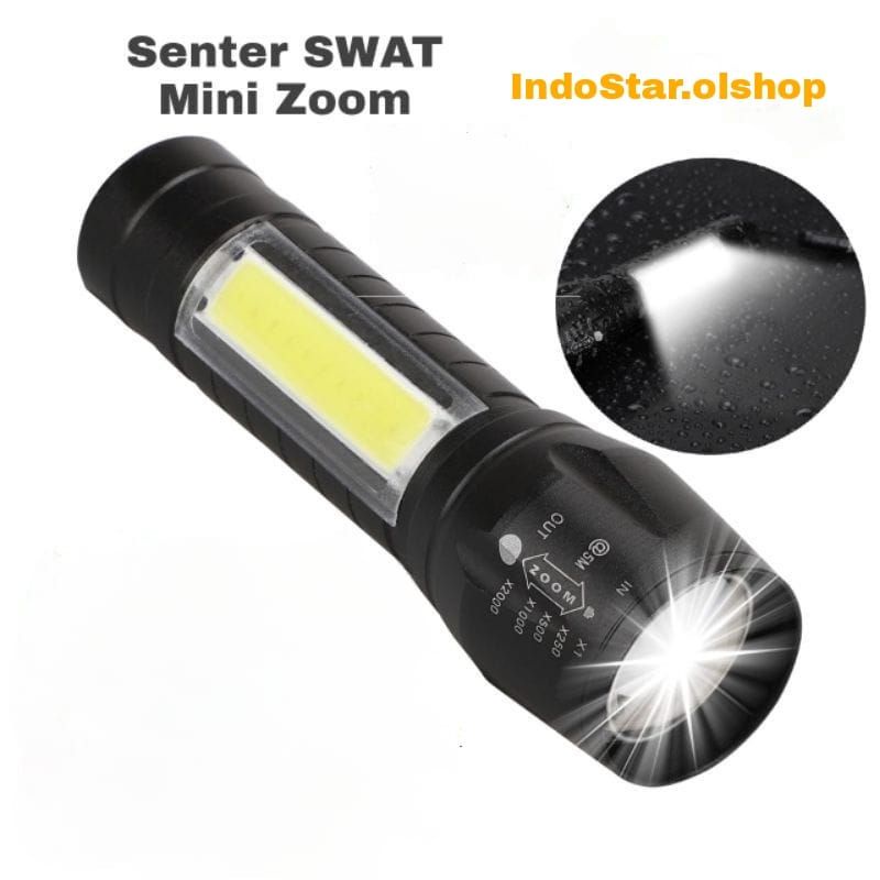 SENTER SWAT MINI LED ZOOM SUPER TERANG SENTER SWAT POLICE LIGHT