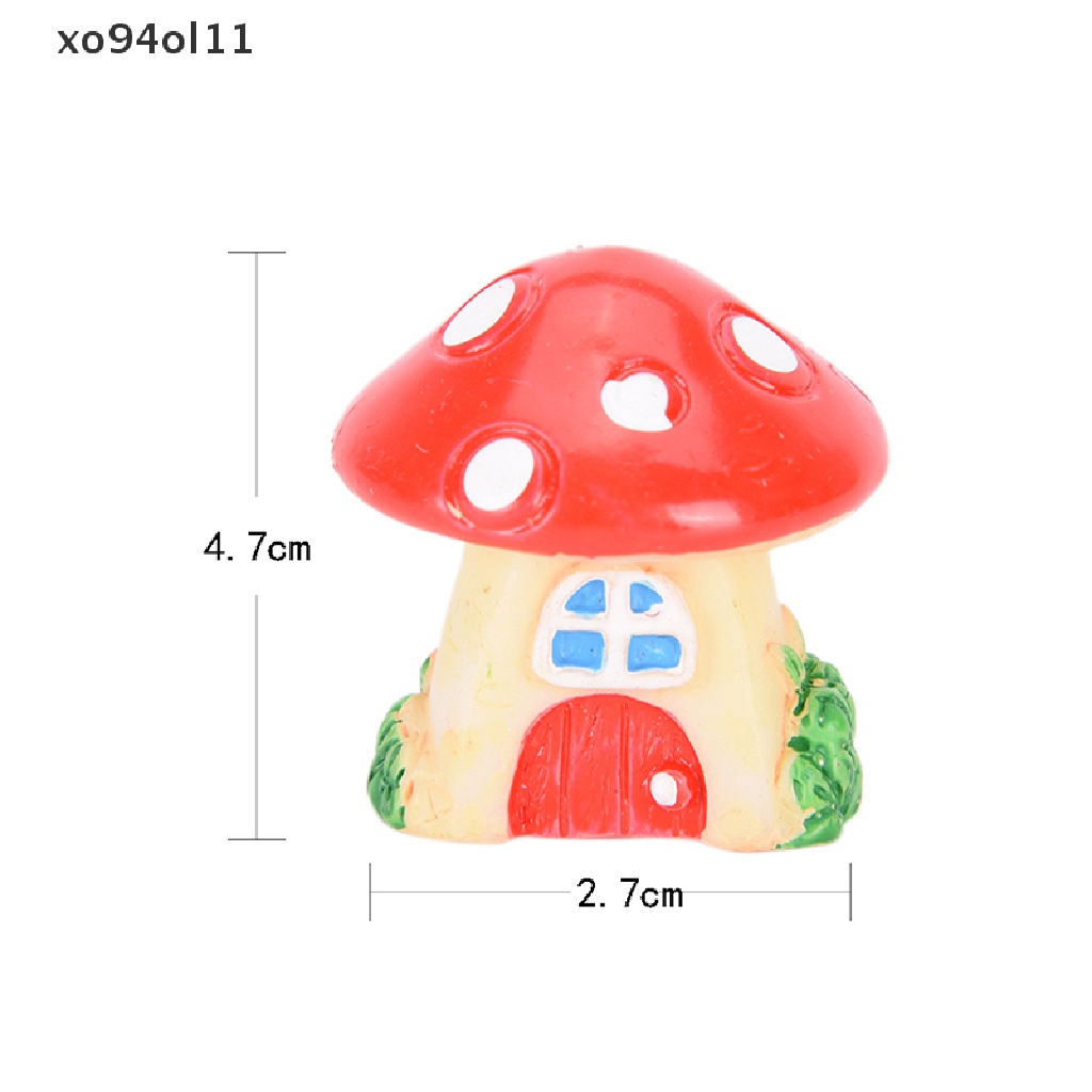 Xo Rumah Jamur Yang Bagus Resin Patung Kerajinan Pot Tanaman Peri Dekorasi Taman Hiasan Taman OL