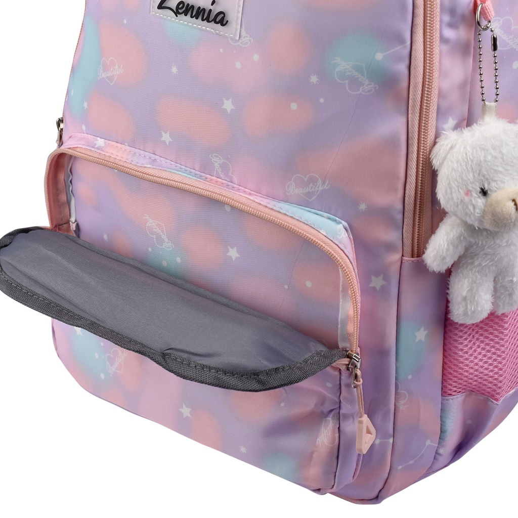 Tas Sekolah Zennia 62076 Tas Ransel Anak Perempuan Pelangi Tas Fashion Travelling