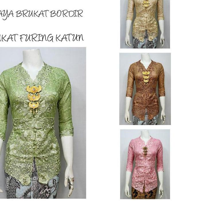 ☆ Indah ABAYA KEBAYA BRUKAT BORDIR ENCIM MODERN LENGAN 7/8 Furing Katun KEBAYA WISUDA KEBAYA KATUN K