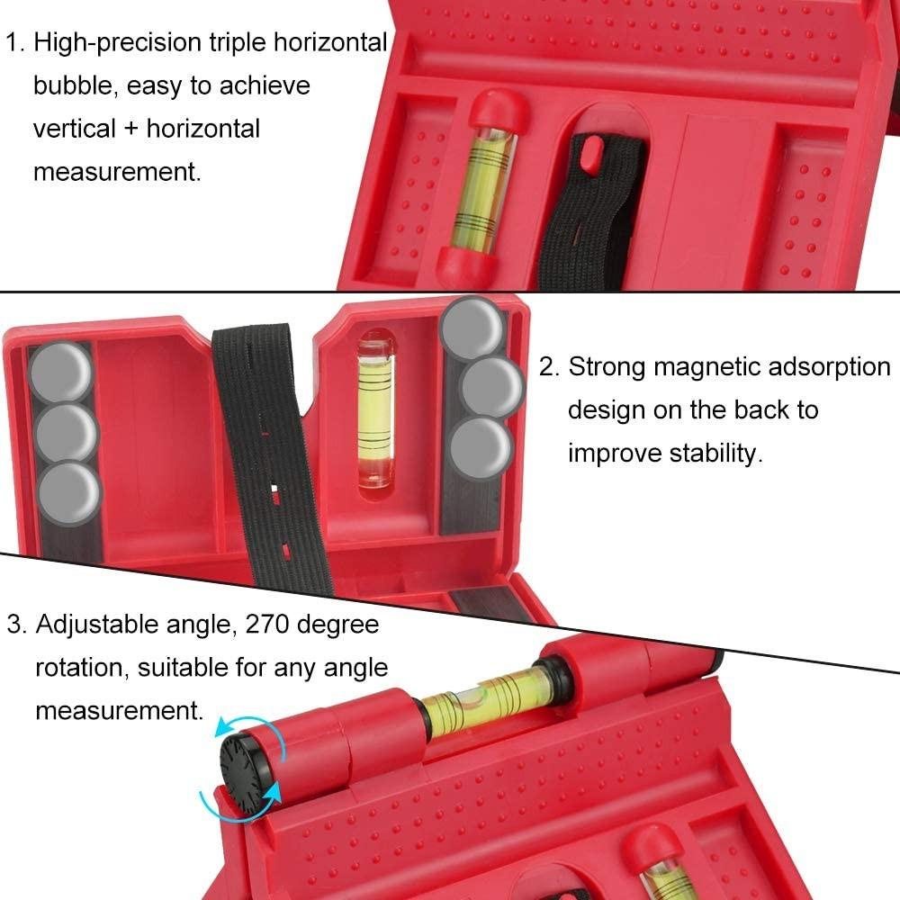 Lanfy Angle Gauge Waterpas Alat Ukur Level Penggaris Horizontal Bubble Level Aktivitas Tabung Sudut Meter Goniometer Penggaris Sudut Horizontal Penggaris Siku Lereng