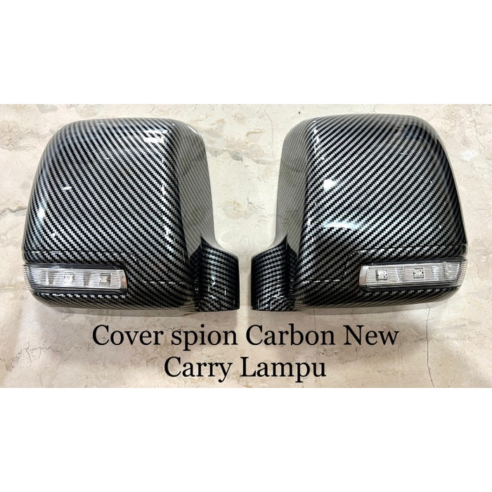 Cover Spion Lamp Spion Mobil NEW CARRY LED Motif Carbon Hitam Doff - CARBON