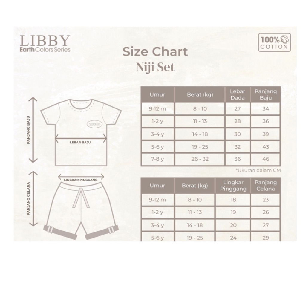 LIBBY Earth Stelan Anak Niji Set Oblong Pendek-Celana Pendek Series BOY (1 STEL)