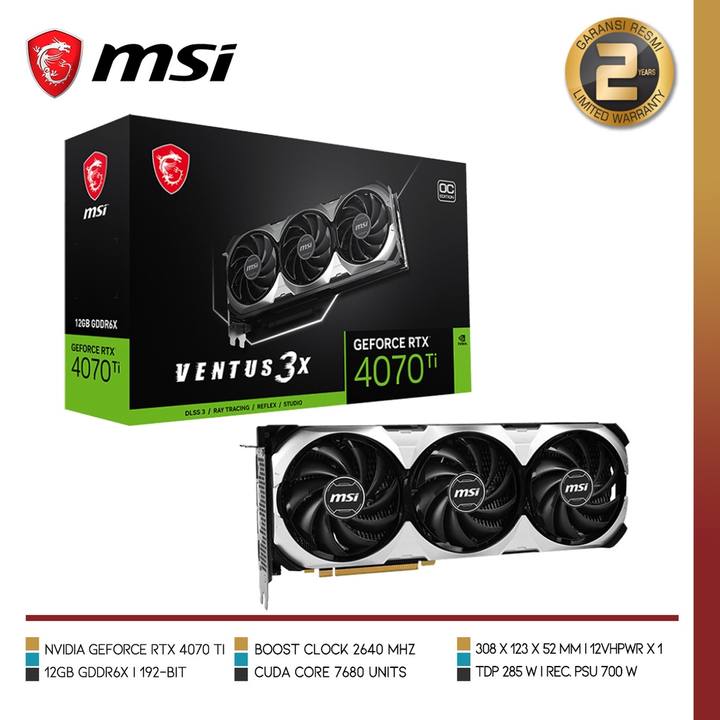 MSI GeForce RTX™ 4070 Ti VENTUS 3X 12G OC