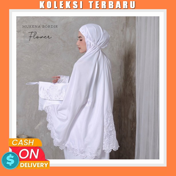 Telekung Mukena Dewasa Rukuh Muknah Bordir Mukenah Gracella Renda Jumbo Bahan Katun Rayon Premium Ad