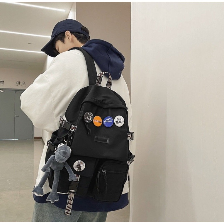 Tas sekolah anak perempuan SMP SMA-ransel wanita multipocket-tas sekolah keren tahan backpack fashion style korea air-tas punggung portabel untuk anak perempuan dan laki -laki