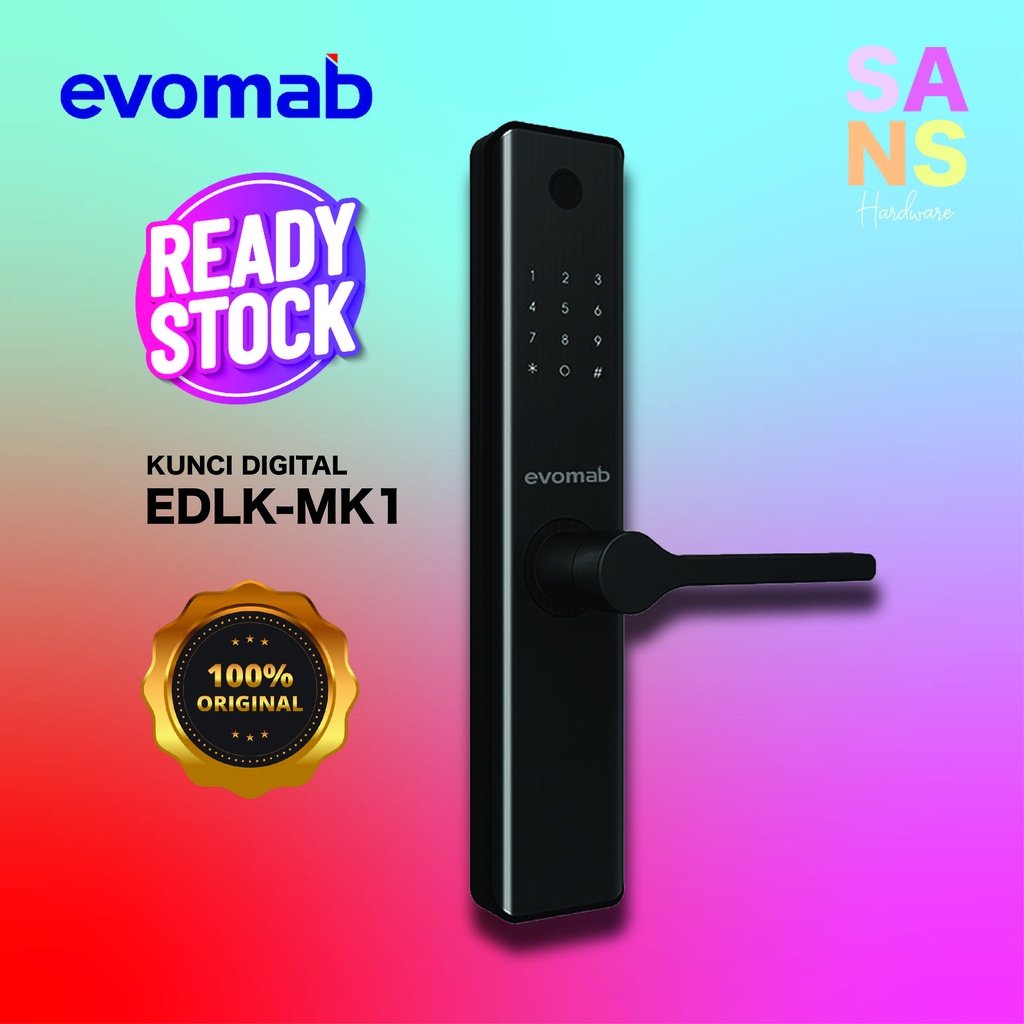EVOMAB Kunci Pintu Digital Residential EDLK-MK1 Ukuran L Original