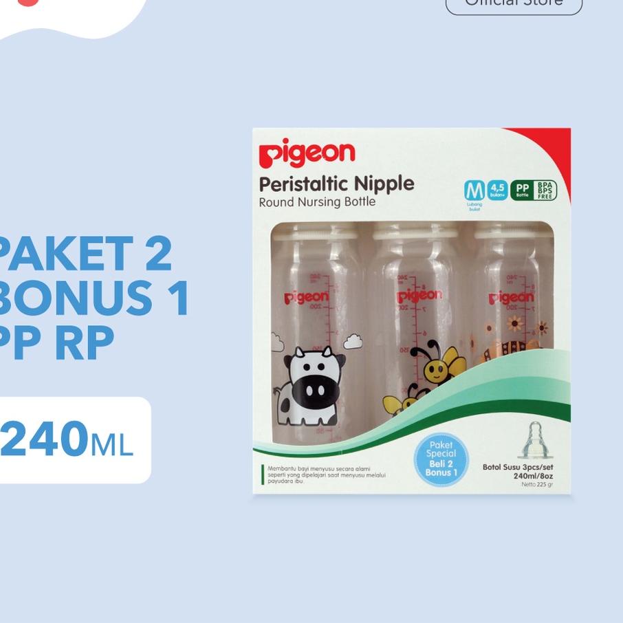 ♜ PIGEON Paket PP 240Ml | Botol Susu Bayi ➪
