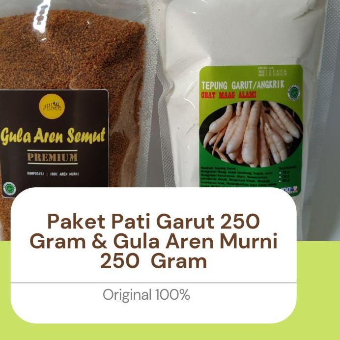 

12.12 sale PAKET PATI ASAM LAMBUNG/TEPUNG GARUT DAN GULA AREN SEMUT MURNI 250/250 GRAM gas !!