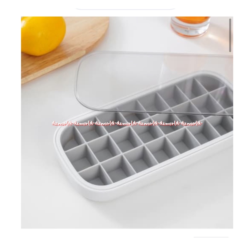 Ataru Ice Mold Silicone Cetakan Batu Es Dengan Tutup Bahan Silikon Cetakan Es Batu Kotak Dengan Bahan Lentur Silikon Attaru Grey Abu Abu