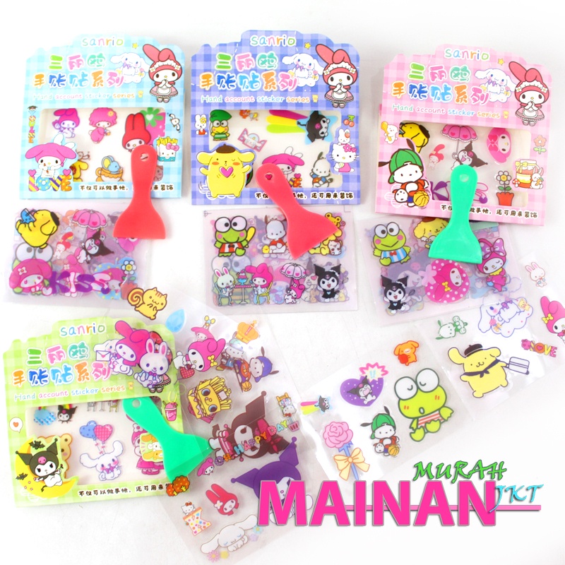 MAINAN ANAK MURAH STICKER SANRIO DECO KOREA STIKER TUMBLER ISI 6 LEMBAR DEKORASI BUKU