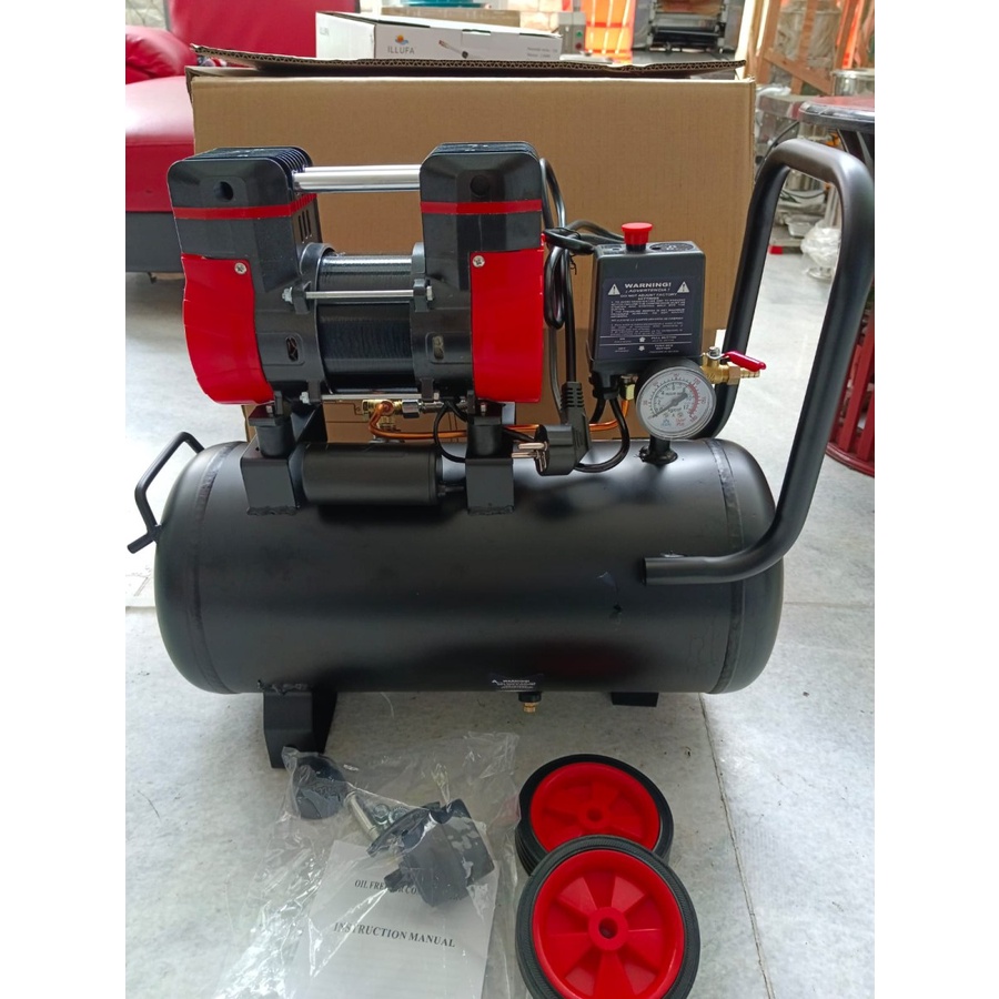 Kompresor Angin Oil-less Tanpa Oli 24Liter 1.3Hp 220v Air Compressor