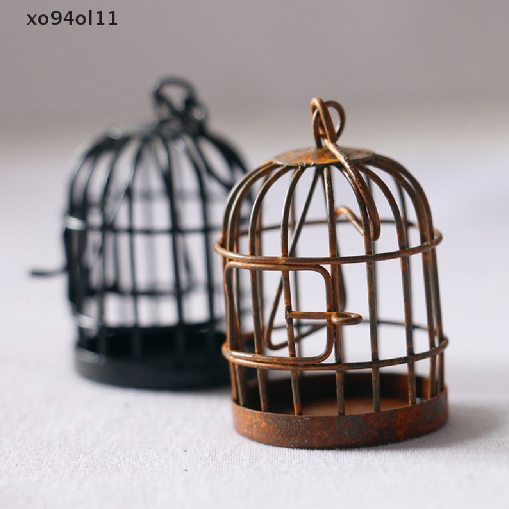 Xo Iron art made rusty bird cage Sukulen Dekorasi Keranjang Bunga micro landscape OL