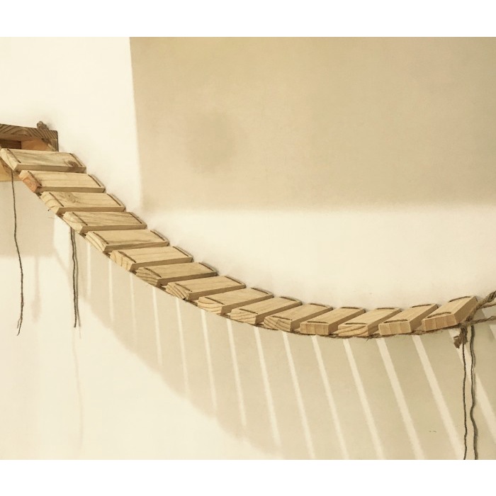 Mainan Jembatan Gantung Kayu Untuk Main Kucing Menempel Di Dinding Cat Condo