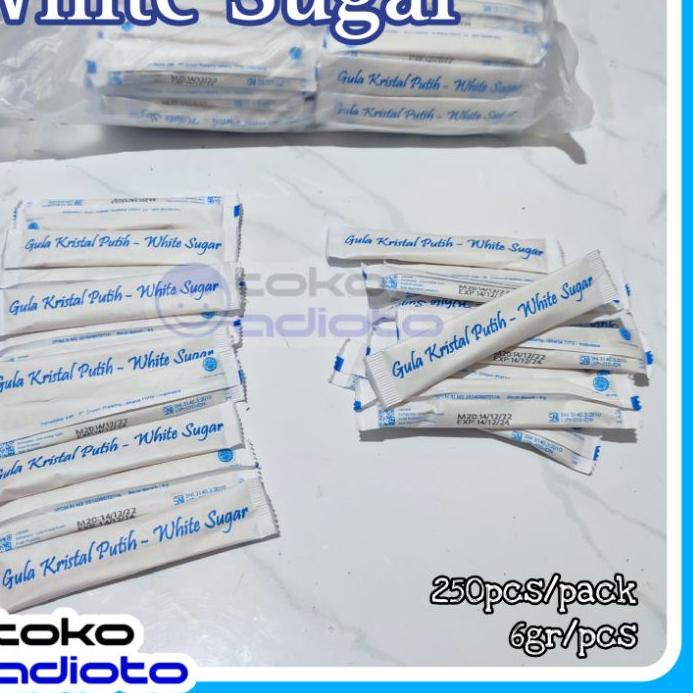 

➦ White Sugar Stick 6gr isi 250pcs / Gula Putih Kristal / Gula Pasir Kristal / Gula Kristal / Gula Sachet / White Sugar ❋