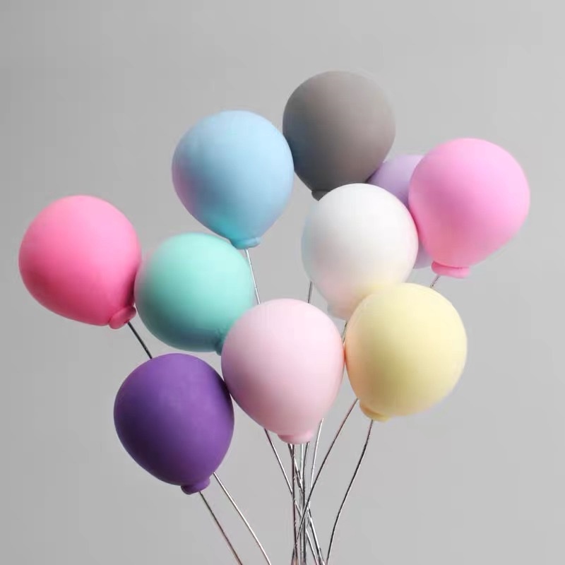 1 / 8 Pcs Topper Kue Bentuk Balon Warna-Warni Untuk Dekorasi Pesta Ulang Tahun Anak