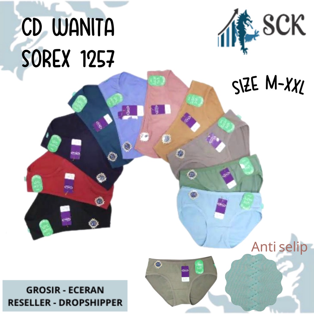 Celana Dalam SOREX 1257 / CD Ukuran M-XXL Bahan Katun / Pakaian Dalam Wanita Aneka Warna Grosir - sckmenwear GROSIR