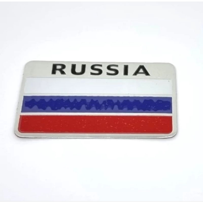 Emblem Stiker Mobil Bendera RUSSIA RUSIA Bahan ALUMINIUM