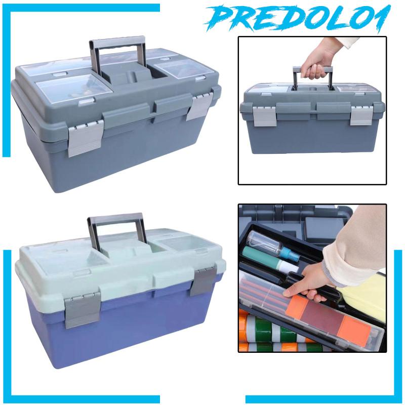 [Predolo1] Kotak Penyimpanan Portabel Organizer Toolbox 16inch Kapasitas Besar Untuk Kantor Rumah