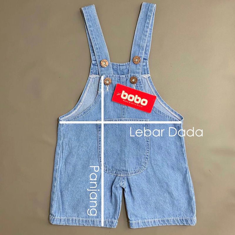 OVERALL CELANA PENDEK JEANS ANAK 2 - 5 TAHUN